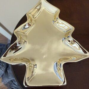 NIB Gold-Tone XMAS Tree Candy Dish